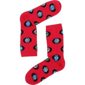 The Socks Company Kırmızı-Saat Desenli Kadın Çorap