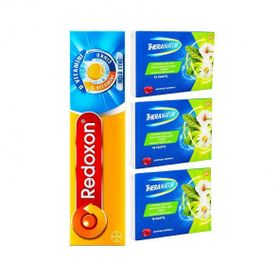 Theranatur Ahududu Aromalı 3x16 Pastil + Redoxon Üçlü Etki 15 Efervesan Tablet