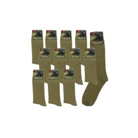 Thermo Flaş Haki Nano Renk Yazlık Likralı Pamuklu 12'li Asker Çorabı