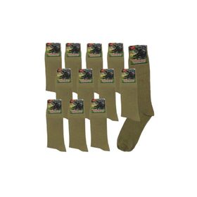 Thermo Flaş Haki Nano Renk Yazlık Likralı Pamuklu 12'li Asker Çorabı