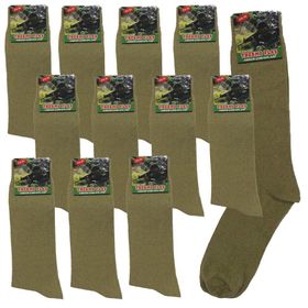 Thermo Flaş Haki Nano Renk Yazlık Likralı Pamuklu 12'li Asker Çorabı