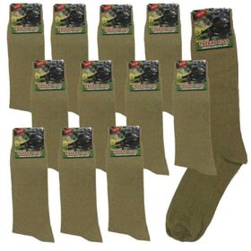 Thermo Flaş Haki Nano Renk Yazlık Likralı Pamuklu 12'li Asker Çorabı