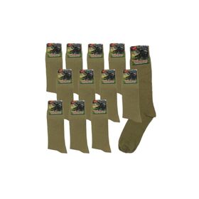 Thermo Flaş Haki Nano Renk Yazlık Likralı Pamuklu 12'li Asker Çorabı