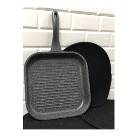 Thermoad Döküm 28x28 cm Gri Granit Kare Grill Izgara Tava