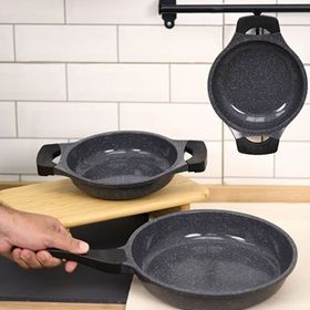Thermoad Flora Serisi 3 Parça Gri Tava Sahan Trio Set