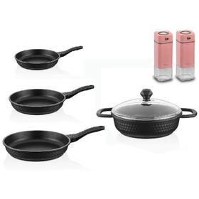 Thermoad Gri 20cm 22cm 2'li Granit Döküm Sahan Ve Tava Seti