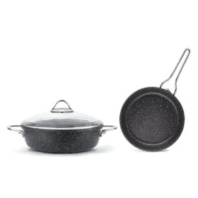Thermoad Stella 2'li Alüminyum Döküm Granit Tencere Tava
