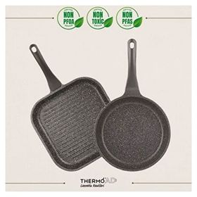 Thermoad THE-024-52 Gri 26 cm ve 28 cm 2'li Frapan Tava Seti