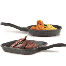 Thermoad THE-024-52 Gri 26 cm ve 28 cm 2'li Frapan Tava Seti
