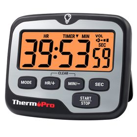 ThermoPro TM01 Alarmlı Işıklı Kronometre, Geri Sayım Sayacı ve Dijital Saat