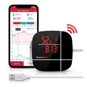 ThermoPro TP90 Uzaktan Kontrollü Alexa Uyumlu WiFi Isı Nem Ölçer