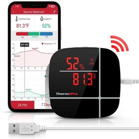 ThermoPro TP90 Uzaktan Kontrollü Alexa Uyumlu WiFi Isı Nem Ölçer