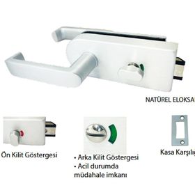 Thoor Round Wc Tipi Mandallı Cam Kapı Kilidi