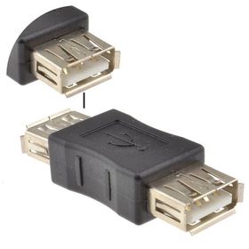 Ti-Mesh Black A Female To A Female Usb F-F Adapter Connector