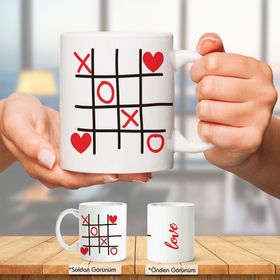 Tic Tac Toe Love Aşk Tasarım Kupa Bardak