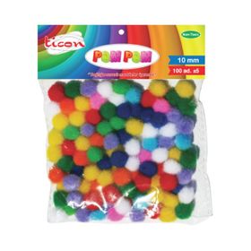 Ticon 10 mm 100'lü Pastel Renkler Pompom