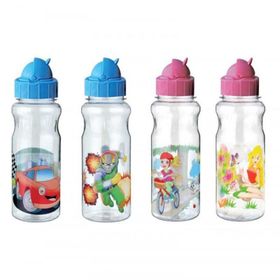 Ticon 272820 Popsy Şeffaf Desenli Plastik Matara Suluk