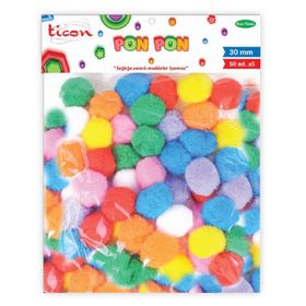 Ticon 362115 30 mm 50'li Pastel Renkler Ponpon
