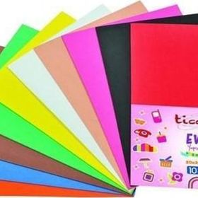 Ticon A4 10'lu Karışık Renk Yapışkanlı Eva