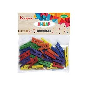 Ticon Küçük 30'lu Paket Ahşap Mandal
