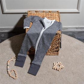 Tiffany 1419 Puantiyeli Füme Baby Kız Bebek Fermuarlı Uyku Tulumu
