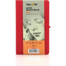Tigertint A5 90 gr 80 Yaprak Sert Kapak Kırmızı Eskiz Defteri