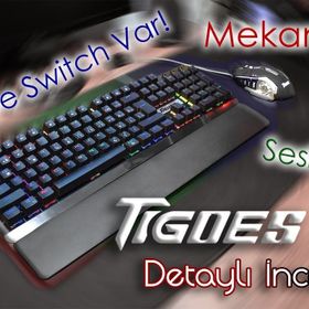Tigoes K2 Beyaz Mekanik Oyuncu Klavye-Mouse Seti