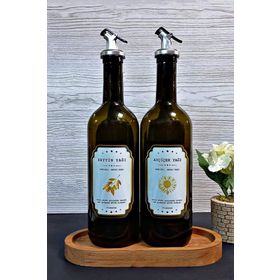 Tilbe Home Amber 2'li 750 ml Zeytinyağı Sıvıyağ Şişesi