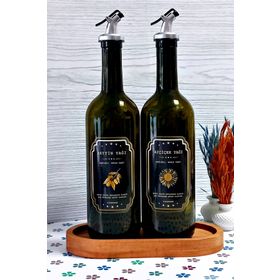 Tilbe Home Amber 2'li 750 ml Zeytinyağı Sıvıyağ Şişesi