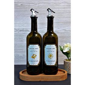 Tilbe Home Amber 2'li 750 ml Zeytinyağı Sıvıyağ Şişesi