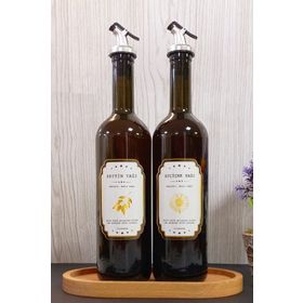 Tilbe Home Amber 2'li 750 ml Zeytinyağı Sıvıyağ Şişesi