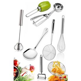 Tilbe Home Dondurma Kaşığı Çelik Yumurta Çırpıcı Servis Kaşığı Dolma Biber Oyucu Kevgir Kepçe Patates Soyucu