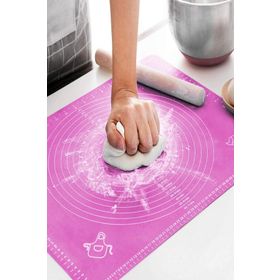 Tilbe Home Premium Silikonlu Ölçü Kılavuzu Çok Amaçlı Pasta Hamur Fırın Altlığı