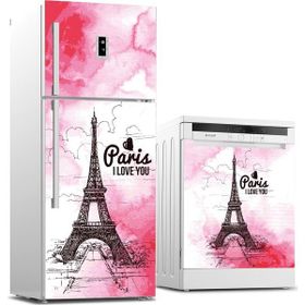 Tilki Dünyası 0028 Paris Desenli Buzdolabı Stickerı