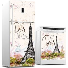 Tilki Dünyası 0030 Paris Desenli Buzdolabı Stickerı