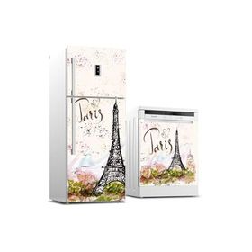Tilki Dünyası 0030 Paris Desenli Buzdolabı Stickerı