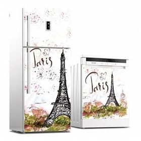 Tilki Dünyası 0030 Paris Desenli Buzdolabı Stickerı