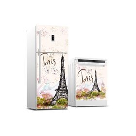 Tilki Dünyası 0030 Paris Desenli Buzdolabı Stickerı
