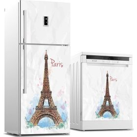 Tilki Dünyası 0031 Paris Desenli Buzdolabı Stickerı