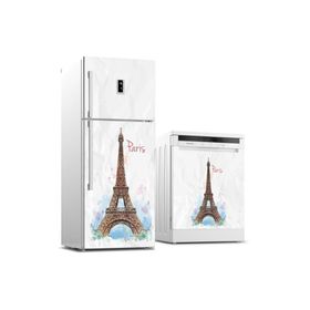 Tilki Dünyası 0031 Paris Desenli Buzdolabı Stickerı