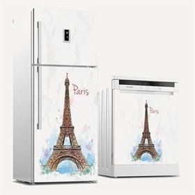 Tilki Dünyası 0031 Paris Desenli Buzdolabı Stickerı