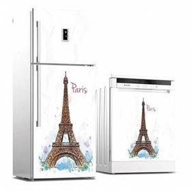 Tilki Dünyası 0031 Paris Desenli Buzdolabı Stickerı