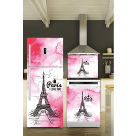Tilki Dünyası 0034 Paris Buzdolabı-Bulaşık Makinesi-Ocak Arkası Sticker Set