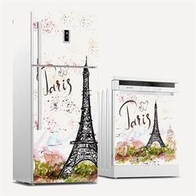 Tilki Dünyası 0035 Paris Buzdolabı-Bulaşık Makinesi-Ocak Arkası Sticker Set