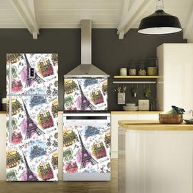 Tilki Dünyası 0037 Paris Buzdolabı-Bulaşık Makinesi-Ocak Arkası Sticker Set