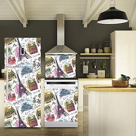 Tilki Dünyası 0037 Paris Buzdolabı-Bulaşık Makinesi-Ocak Arkası Sticker Set