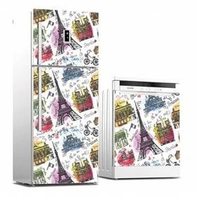 Tilki Dünyası 0037 Paris Buzdolabı-Bulaşık Makinesi-Ocak Arkası Sticker Set