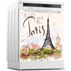 Tilki Dünyası 0061 Paris Desenli Bulaşık Makinesi Kapak Sticker