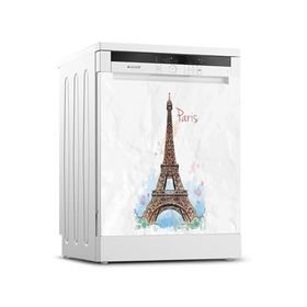Tilki Dünyası 0062-BMAKN00039 Paris Bulaşık Makinesi Kapak Sticker