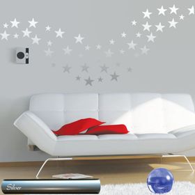 Tilki Dünyası 150 Adet Gümüş Yıldız Set Bebek ve Çocuk Odası Duvar Stickerı